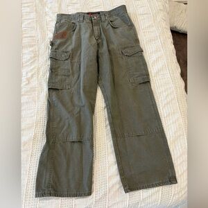 Wrangler RIGGS Ripstop Ranger Double Knee Work Pants Green 35x30